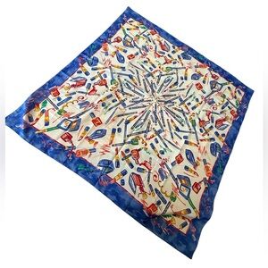 Vintage 1990s Avon makeup print multicolor scarf